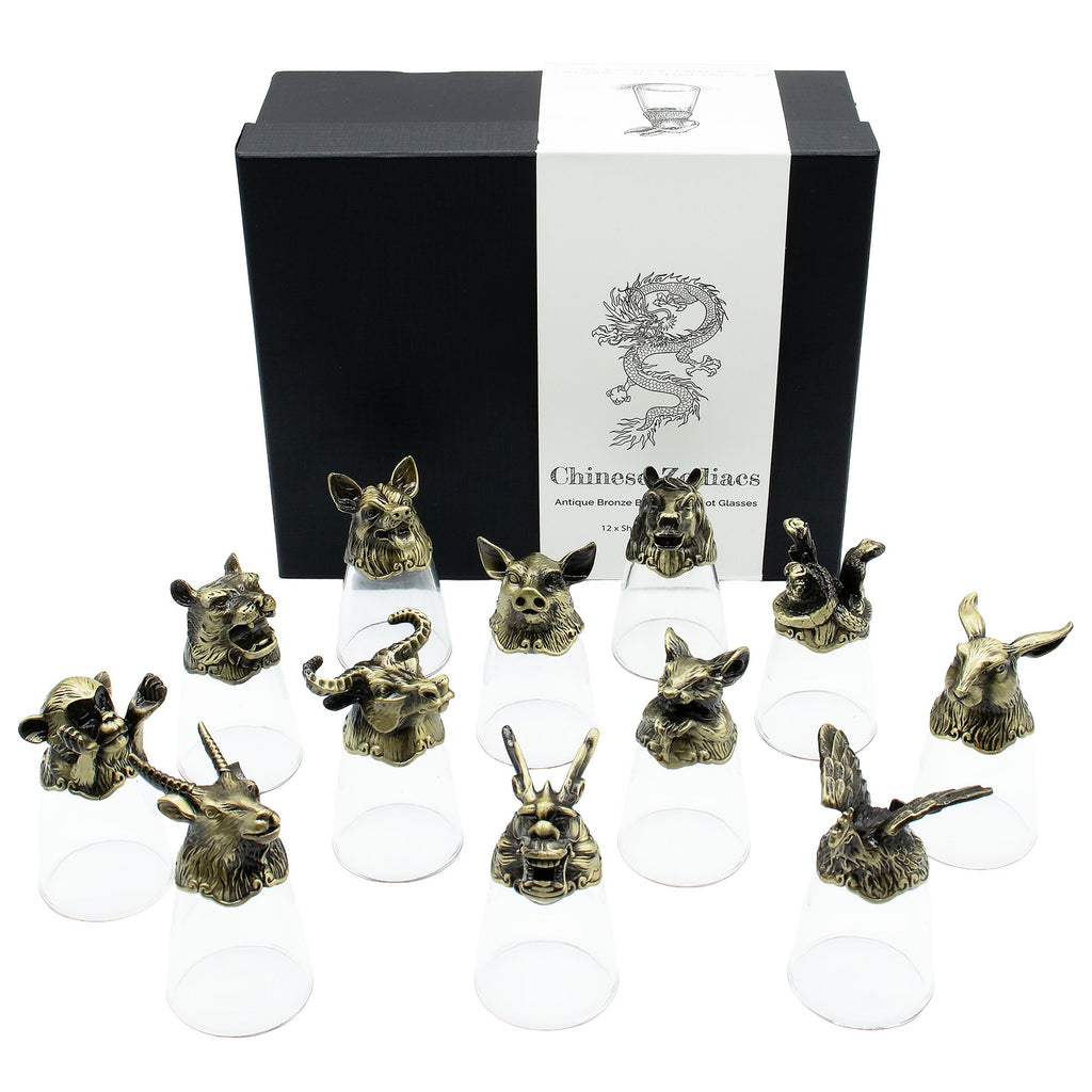 Gift Set of 12 Glasses (25ml) | Antique Bronze