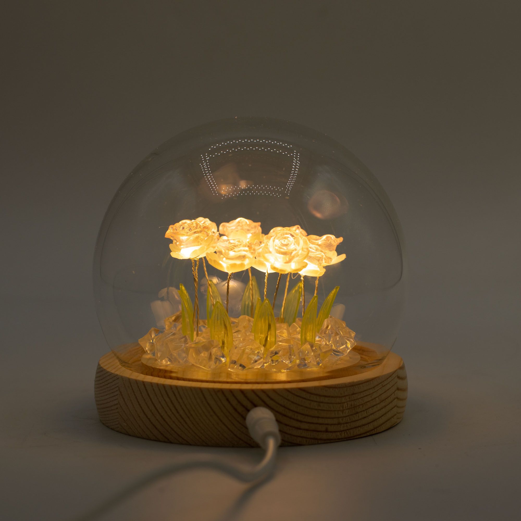 Floral Glow Garden Dome - Pink Roses