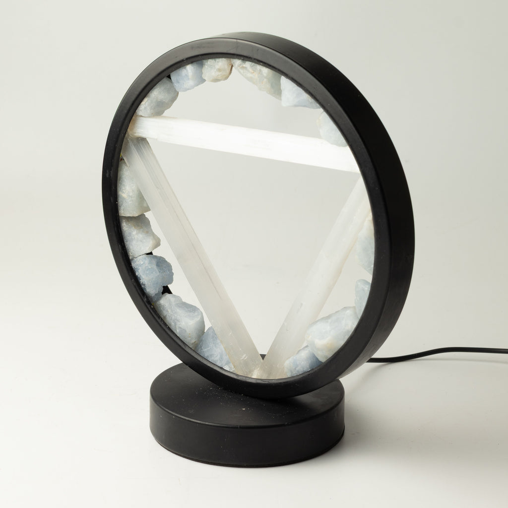 Gemstone Halo Lamp - Water - Aquamarine & Selenite