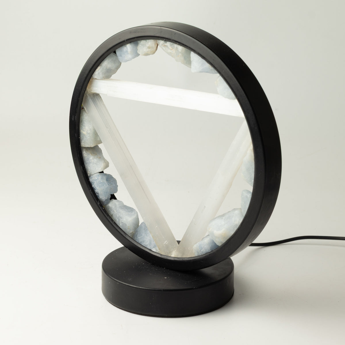 Gemstone Halo Lamp - Water - Aquamarine & Selenite