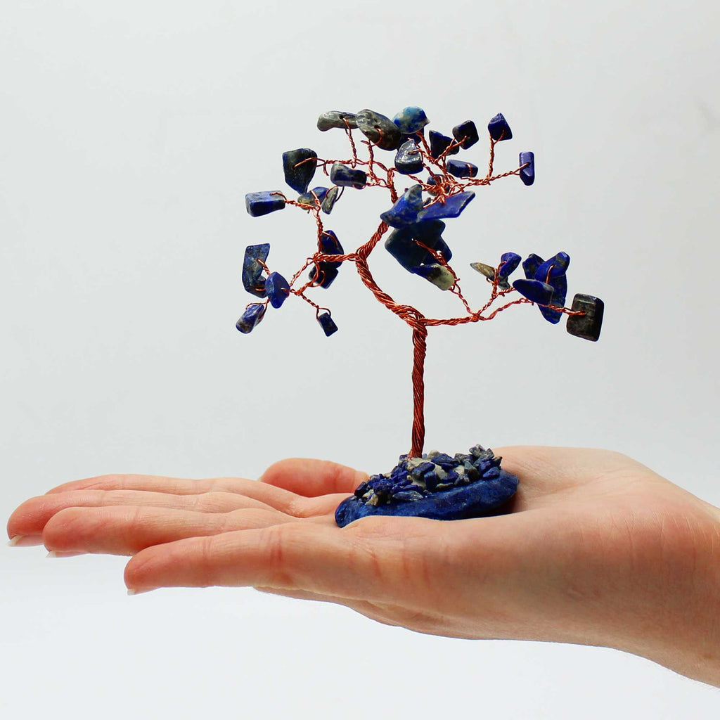 Medium Sodalite Gemstone Tree on Blue Agate Base (35 stones)
