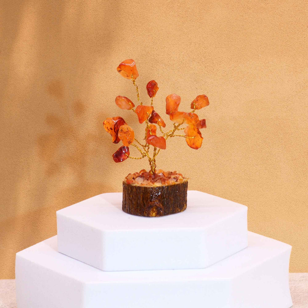 Mini Gemstone Tree On Wood Base Crystal Tree UK | 15 Stone Gemstone Tree decorative crystal gemstone tree