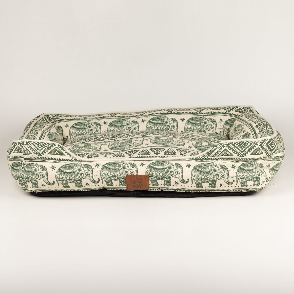 PAW Bed – Lucky Elephant – Green – 60 × 50 × 14cm