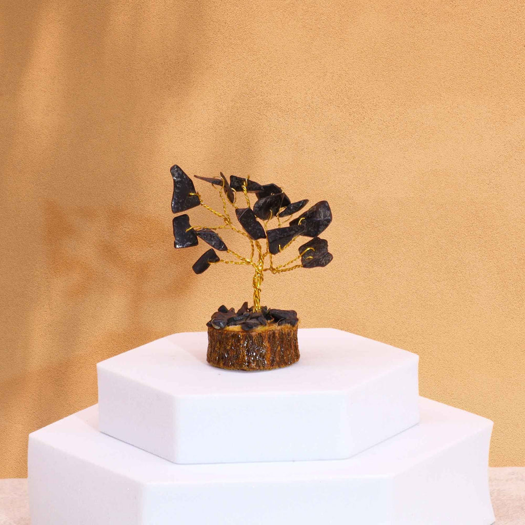 Mini Gemstone Tree On Wood Base Crystal Tree UK | 15 Stone Gemstone Tree decorative crystal gemstone tree