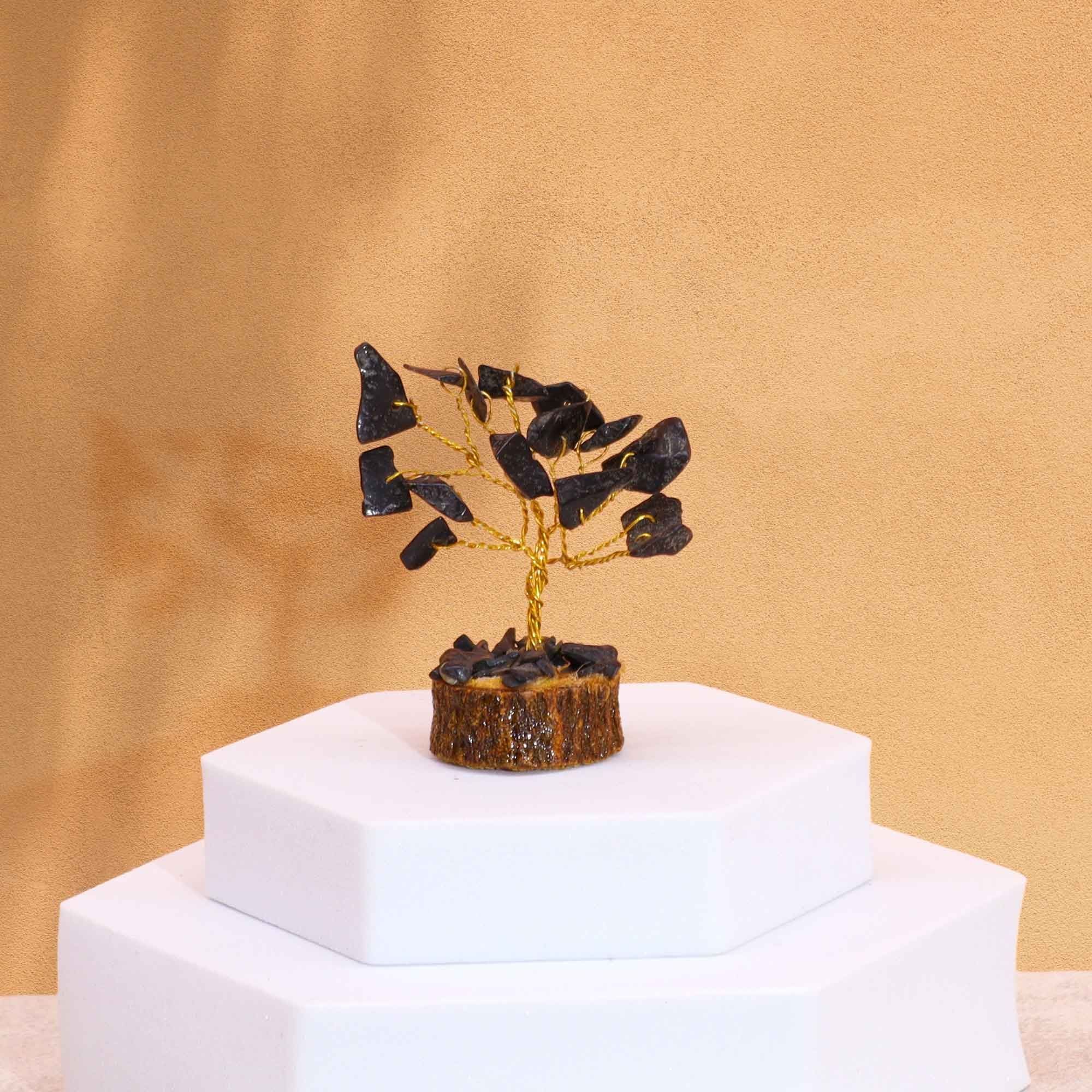 Mini Gemstone Tree On Wood Base Crystal Tree UK | 15 Stone Gemstone Tree decorative crystal gemstone tree