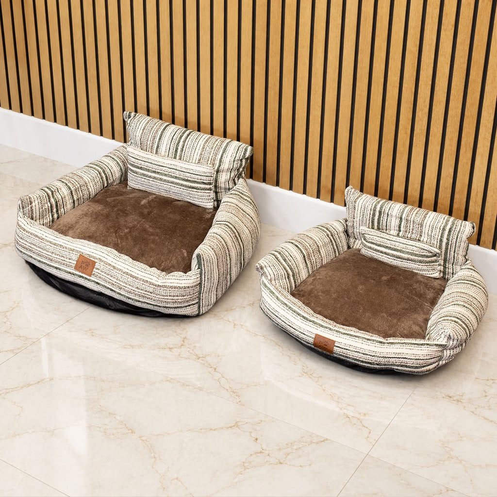 PAW Bed – Small Sofa – Brown Stripes – 50 × 50 × 26cm