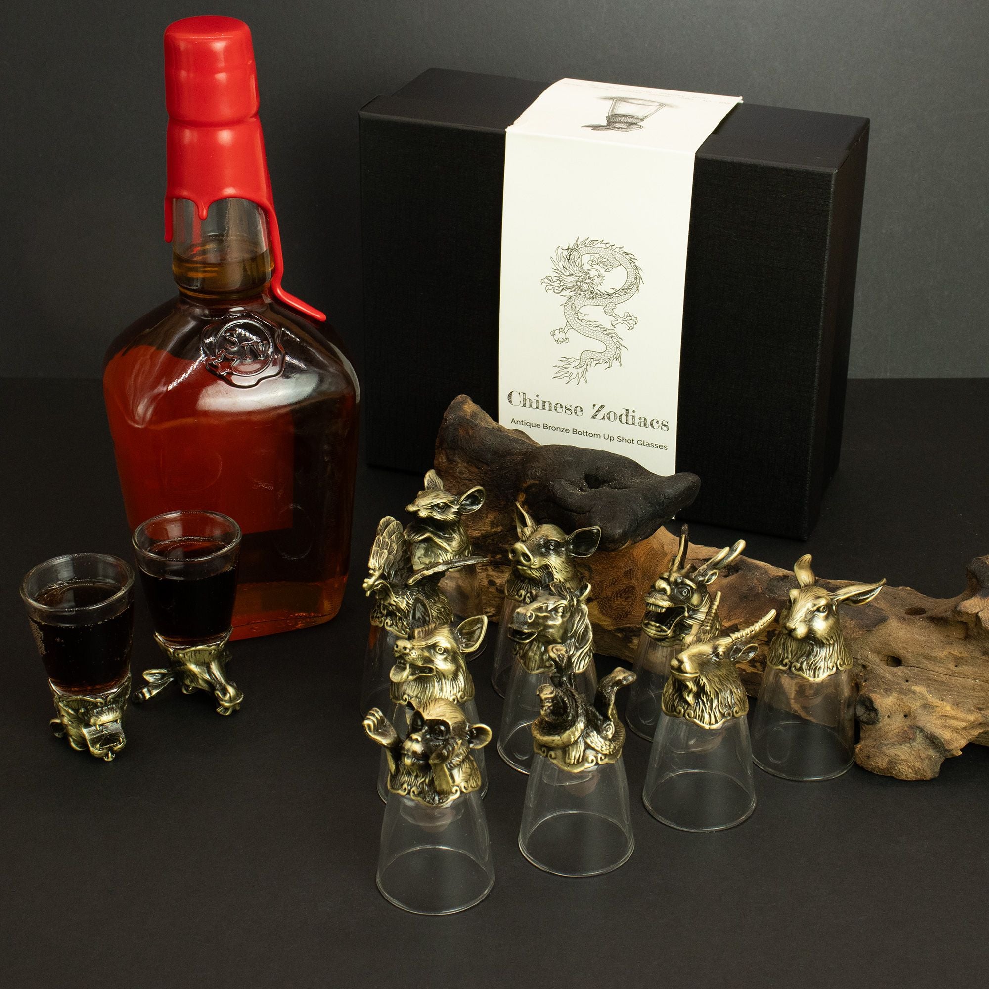 Gift Set of 12 Glasses (25ml) | Antique Bronze