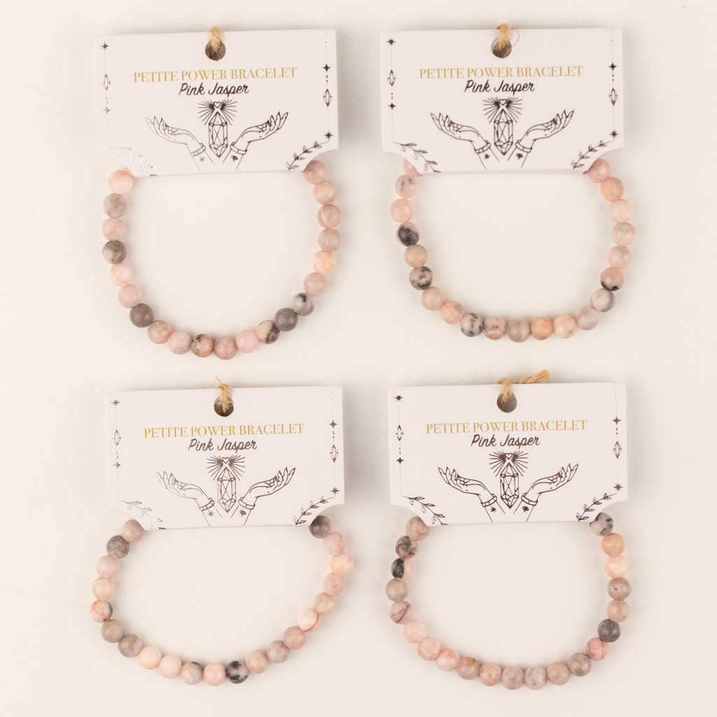 Petite Power Bracelet (17cmx6mm) - Pink Jasper