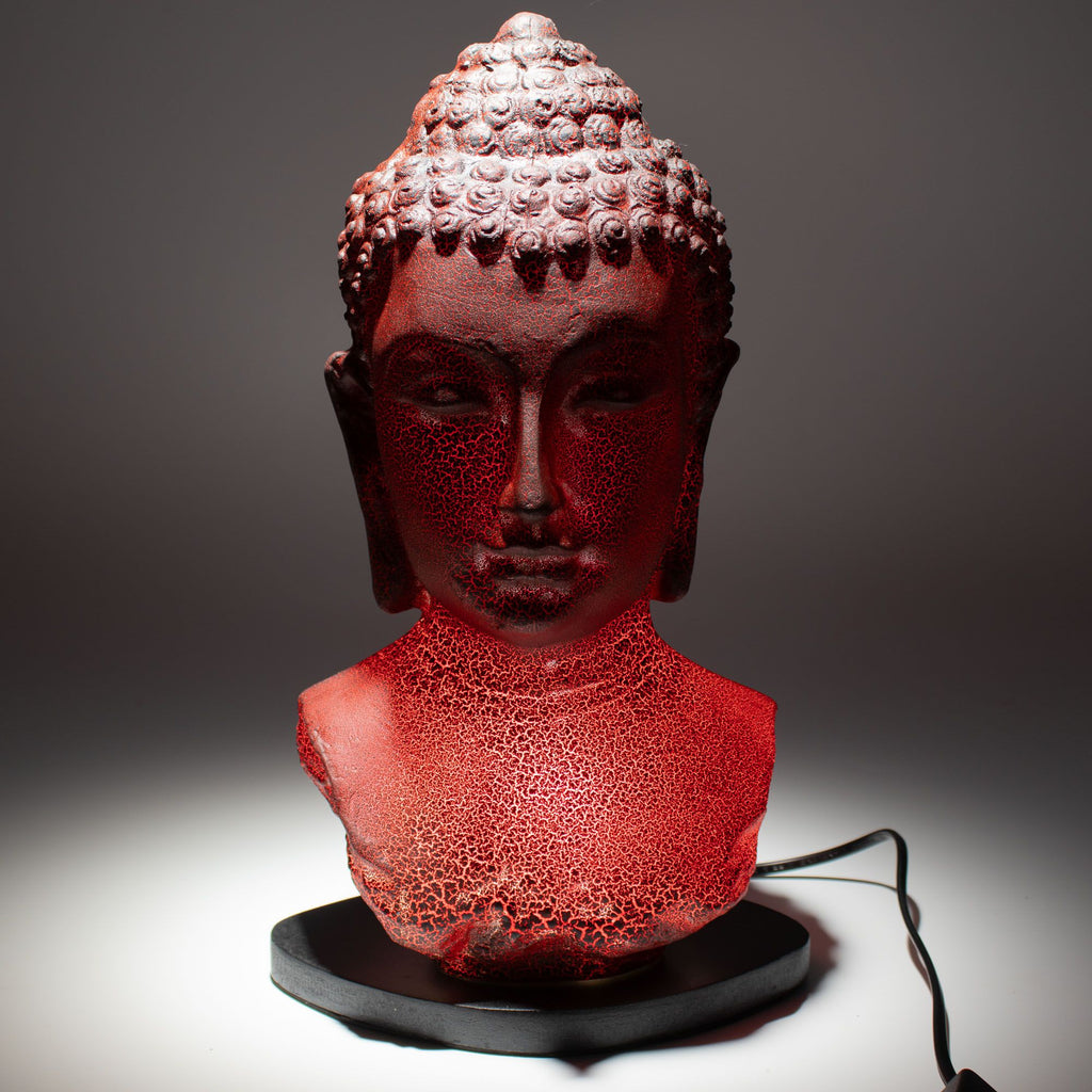 Buddha Bust Lamp Molten Lava - Oval stand