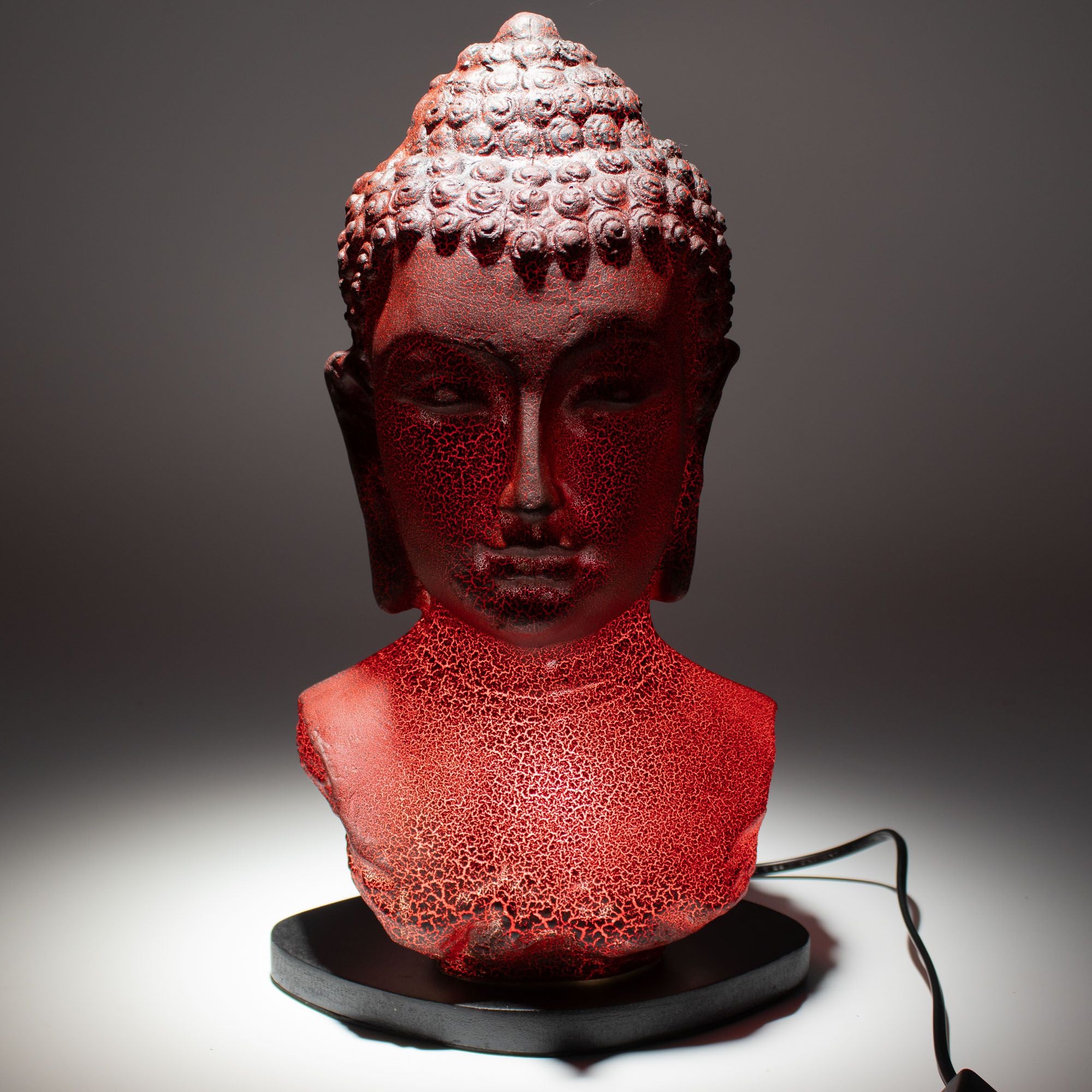Buddha Bust Lamp Molten Lava - Oval stand