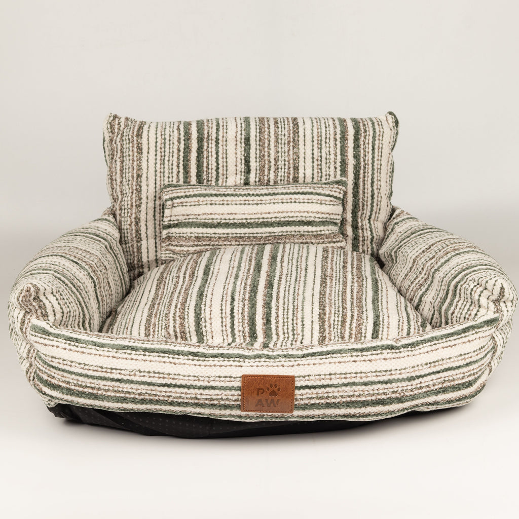 PAW Bed – Small Sofa – Brown Stripes – 50 × 50 × 26cm