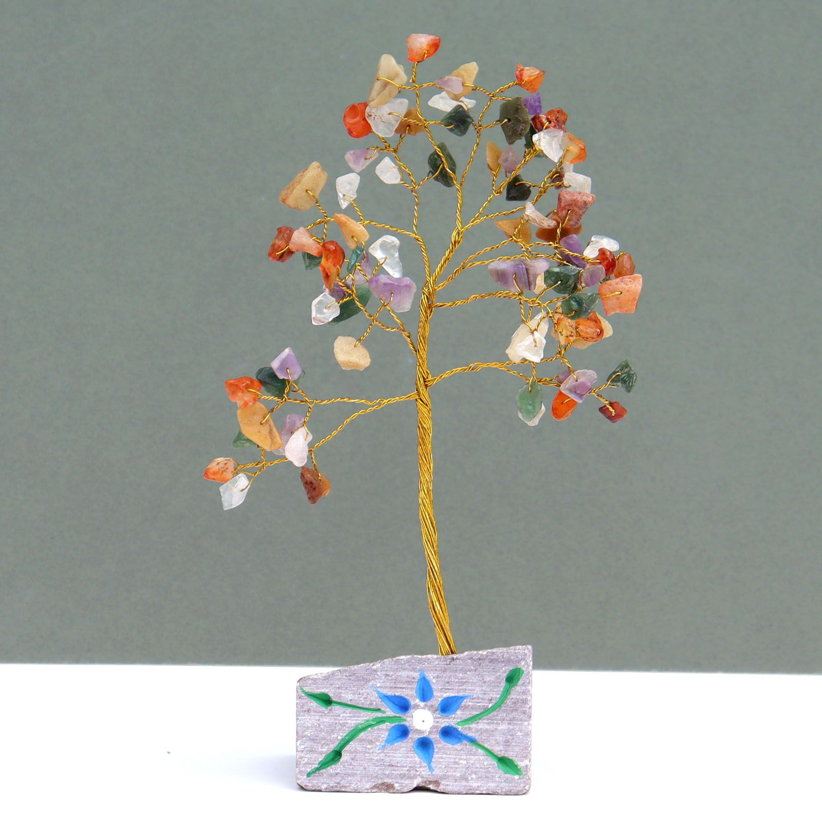 Multi Crystal Tree UK | 80 Stone Gemstone Tree decorative crystal gemstone tree