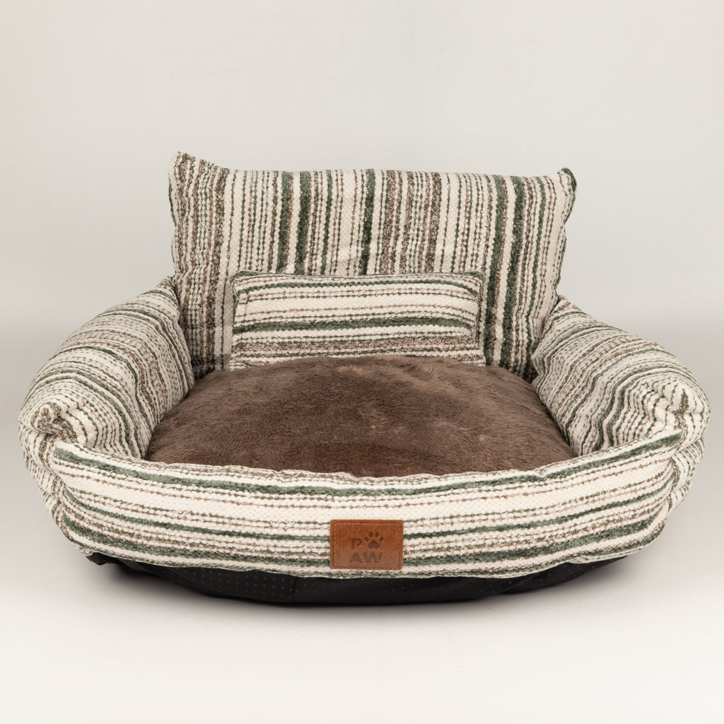 PAW Bed – Small Sofa – Brown Stripes – 50 × 50 × 26cm