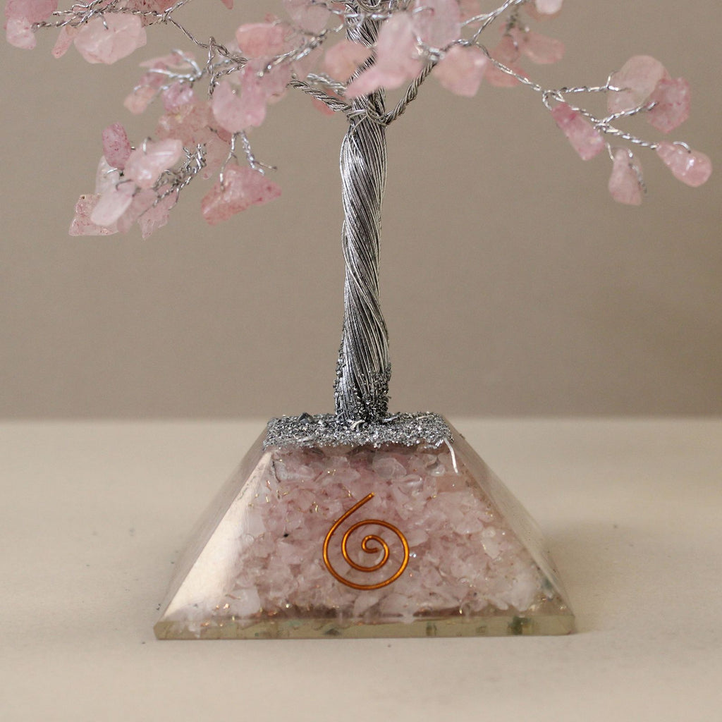 Medium Rose Quartz Gemstone Crystal Tree – 320 Stone
