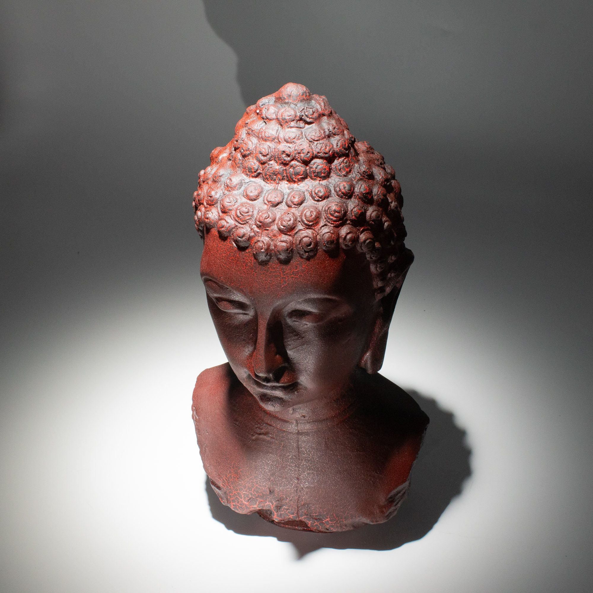 Buddha Bust Lamp Molten Lava - Oval stand