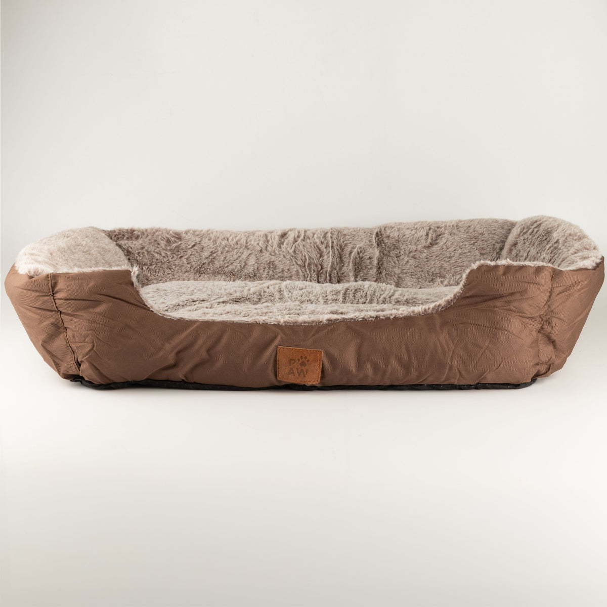 PAW Bed – Small Plush Teddy Brown – 60 × 45 × 17cm