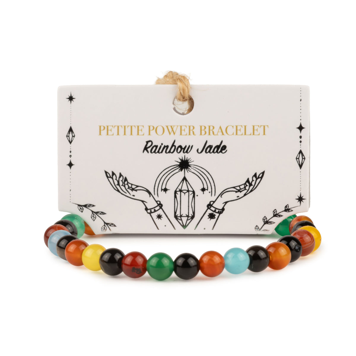 Petite Power Bracelet (17cmx6mm) - Rainbow Jade