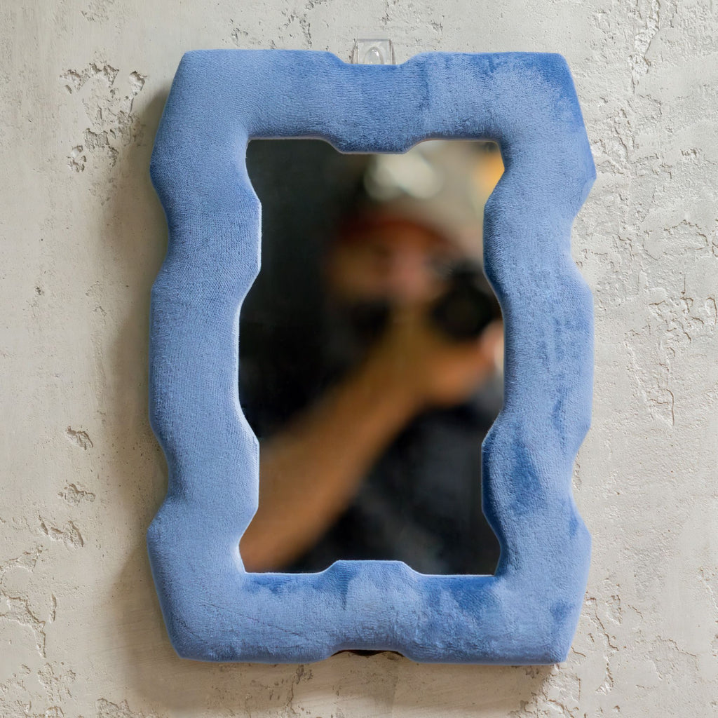 Soft Squiggly Mirror – Chunky Frame – Royal Blue (30.5x22.5x2.3cm)
