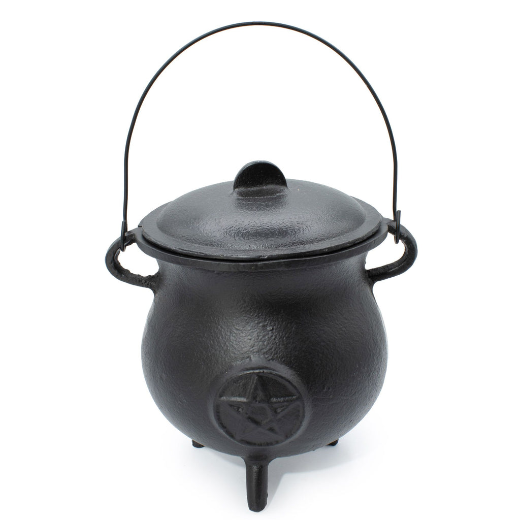 Large Cast Iron Cauldron with Pentagon 23x18cm (at least 4kg)