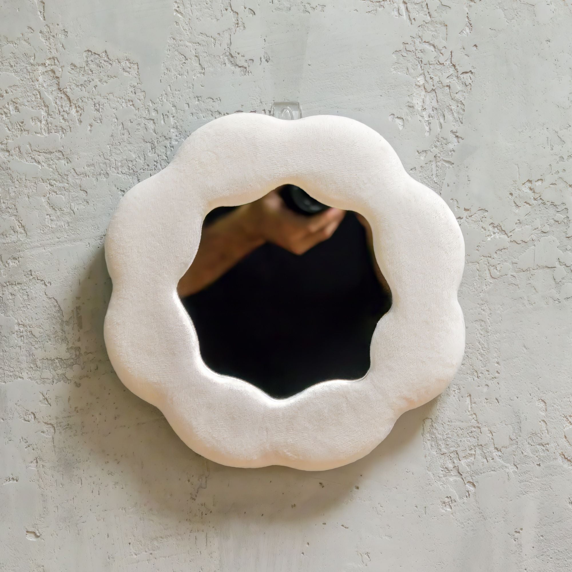 Soft Squiggly Mirror – Flower – Stone (25.4x25.4x2.3cm)