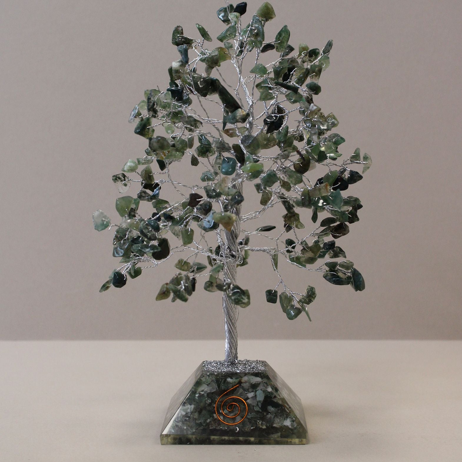Gemstone Tree with Orgonite Base - 320 Stone - Moss Agate