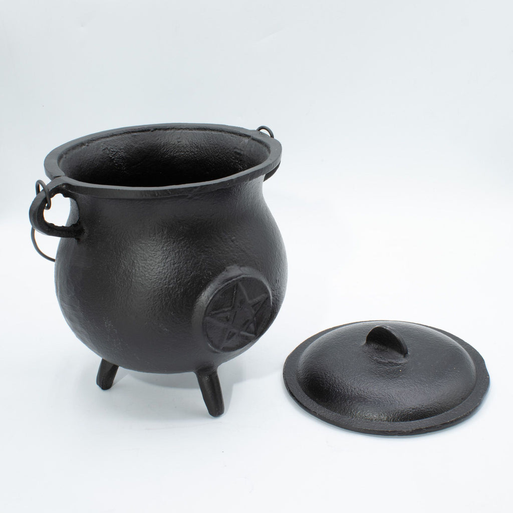 Large Cast Iron Cauldron with Pentagon 23x18cm (at least 4kg)
