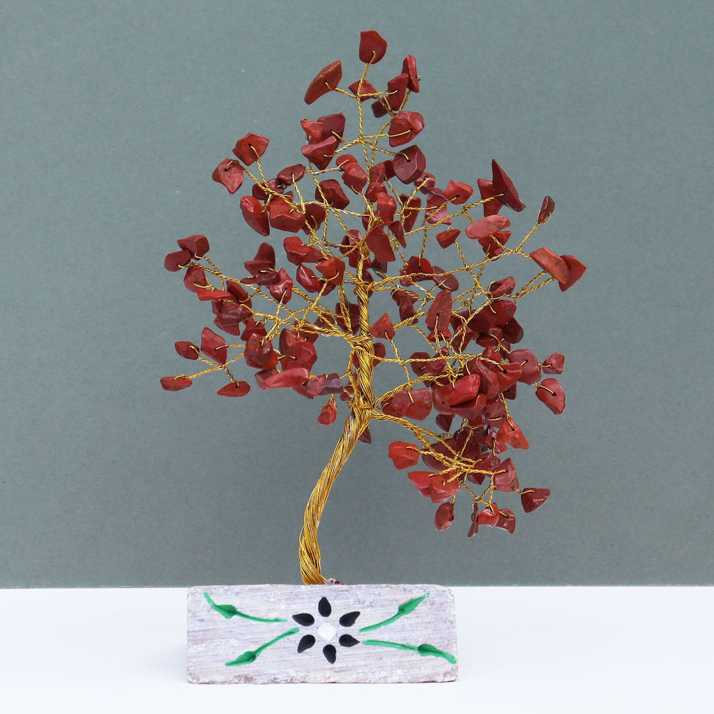 Red Jasper Crystal Tree UK | 160 Stone Gemstone Tree decorative crystal gemstone tree