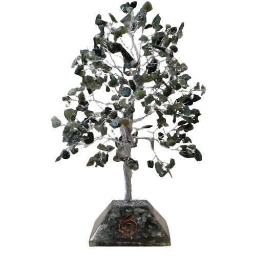 Gemstone Tree with Orgonite Base - 320 Stone - Moss Agate
