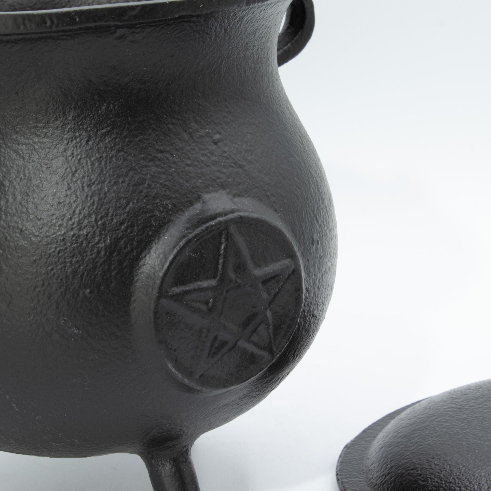 Large Cast Iron Cauldron with Pentagon 23x18cm (at least 4kg)