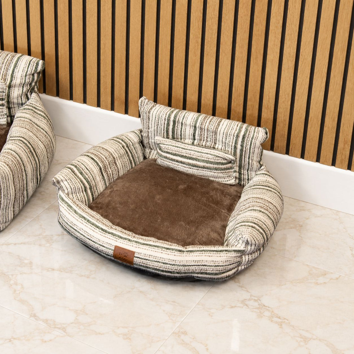 PAW Bed – Small Sofa – Brown Stripes – 50 × 50 × 26cm
