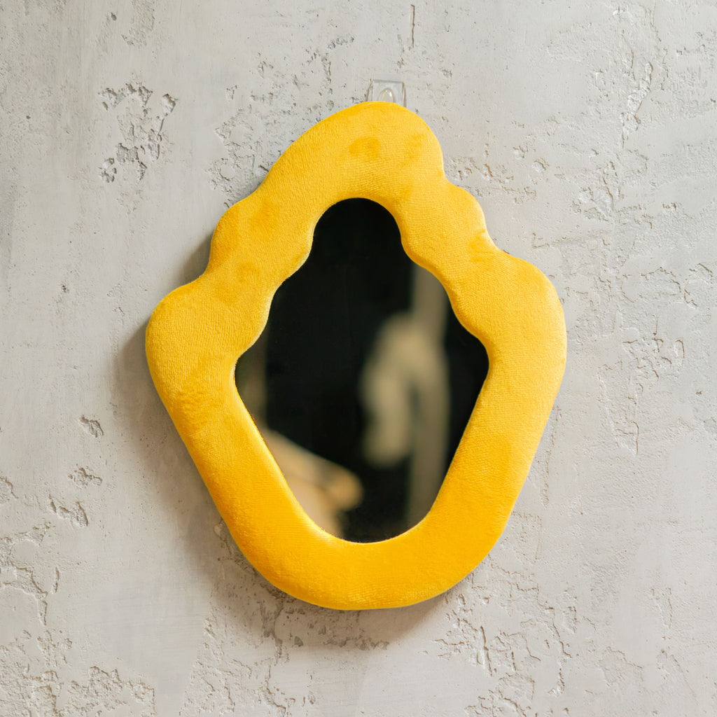Soft Squiggly Mirror – Flame – Marigold (23x27.5x2.3cm)