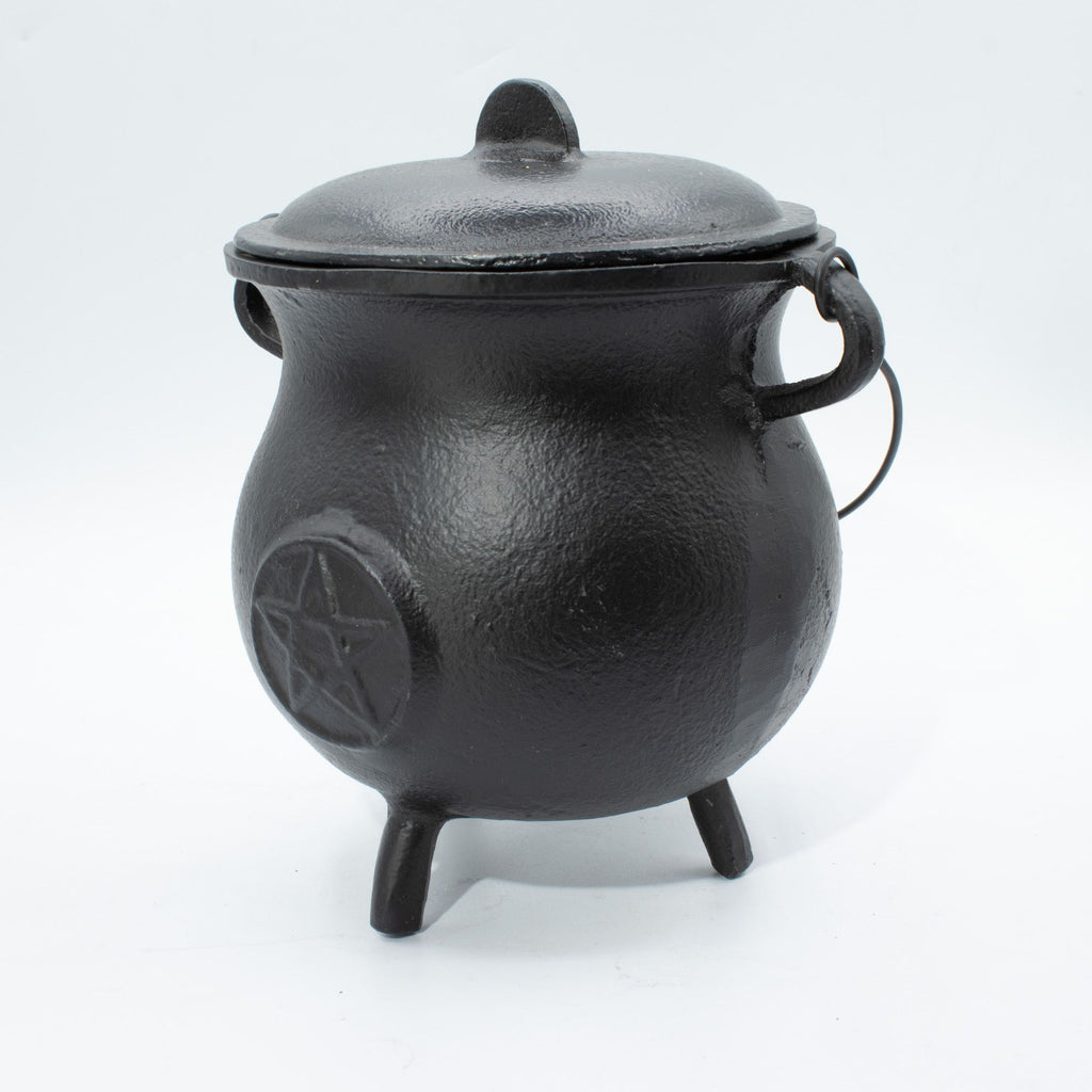 Large Cast Iron Cauldron with Pentagon 23x18cm (at least 4kg)