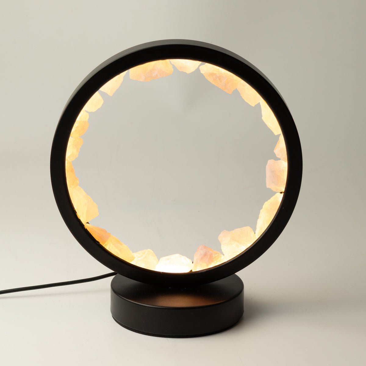 Gemstone Halo Lamp - Zen Body - Rose Quartz