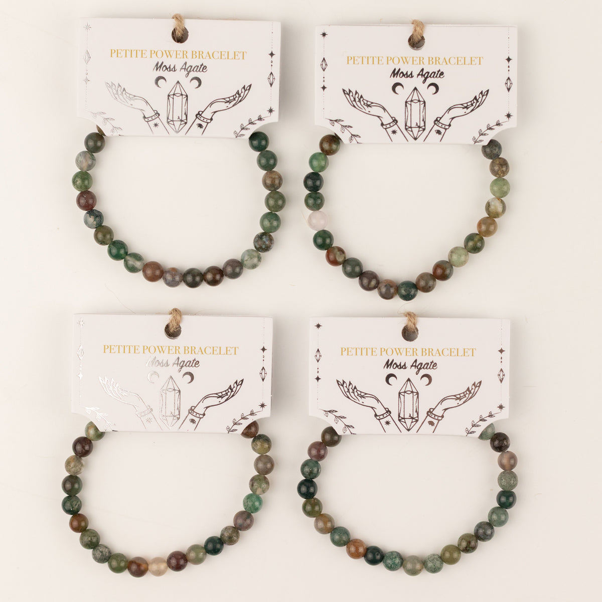 Petite Power Bracelet (17cmx6mm) - Moss Agate