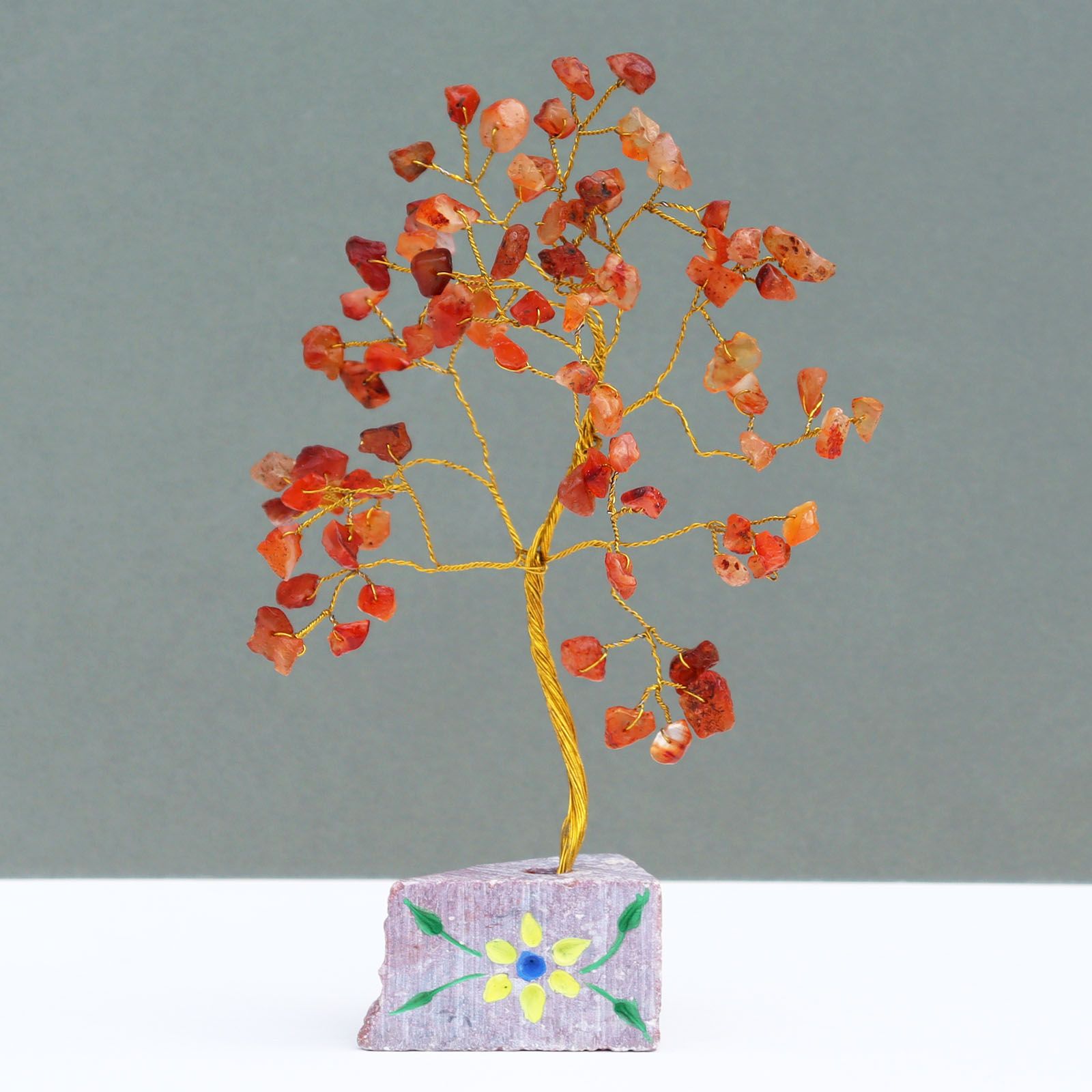 Carnelian Crystal Tree UK | 80 Stone Gemstone Tree decorative crystal gemstone tree