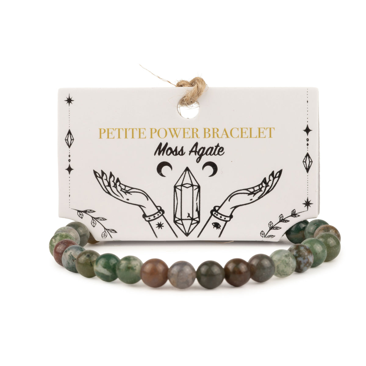 Petite Power Bracelet (17cmx6mm) - Moss Agate