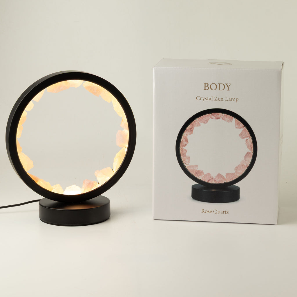 Gemstone Halo Lamp - Zen Body - Rose Quartz