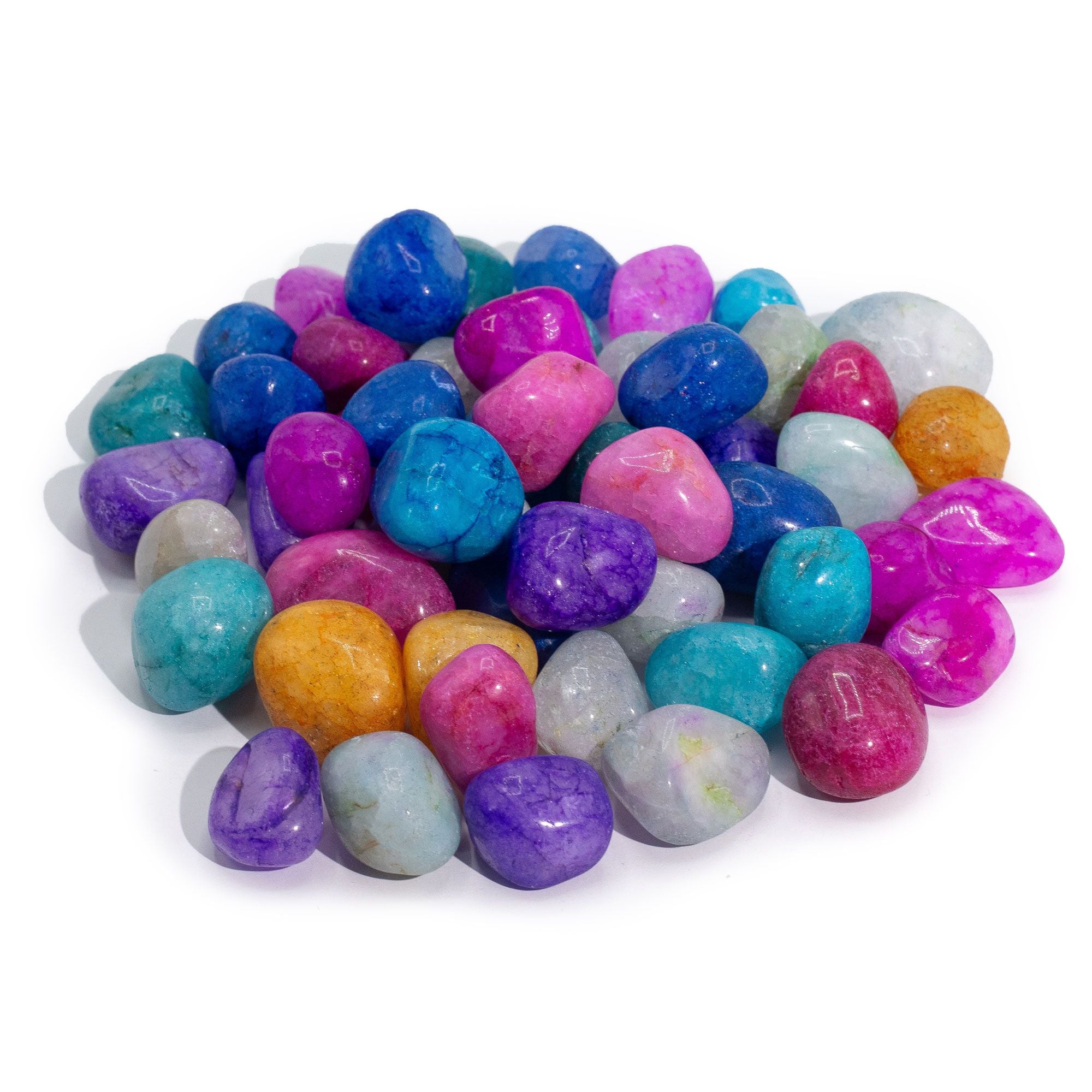 Bulk Treated Mixed Crackle Quartz - 1kg (approx.. 70 stones)