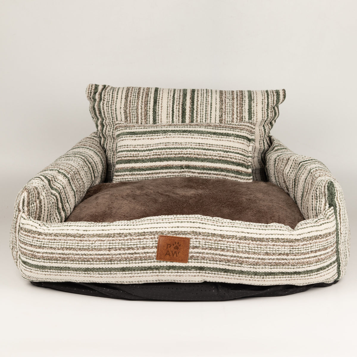PAW Bed – Medium Sofa – Brown Stripes – 60 × 60 × 28cm
