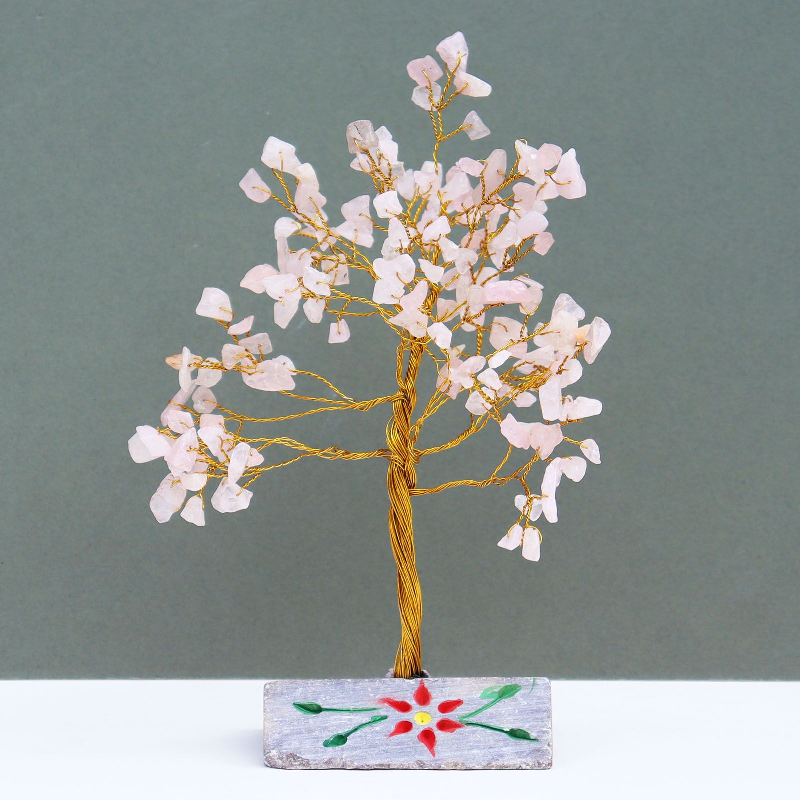 Rose Quartz Crystal Tree UK | 160 Stone Gemstone Tree decorative crystal gemstone tree