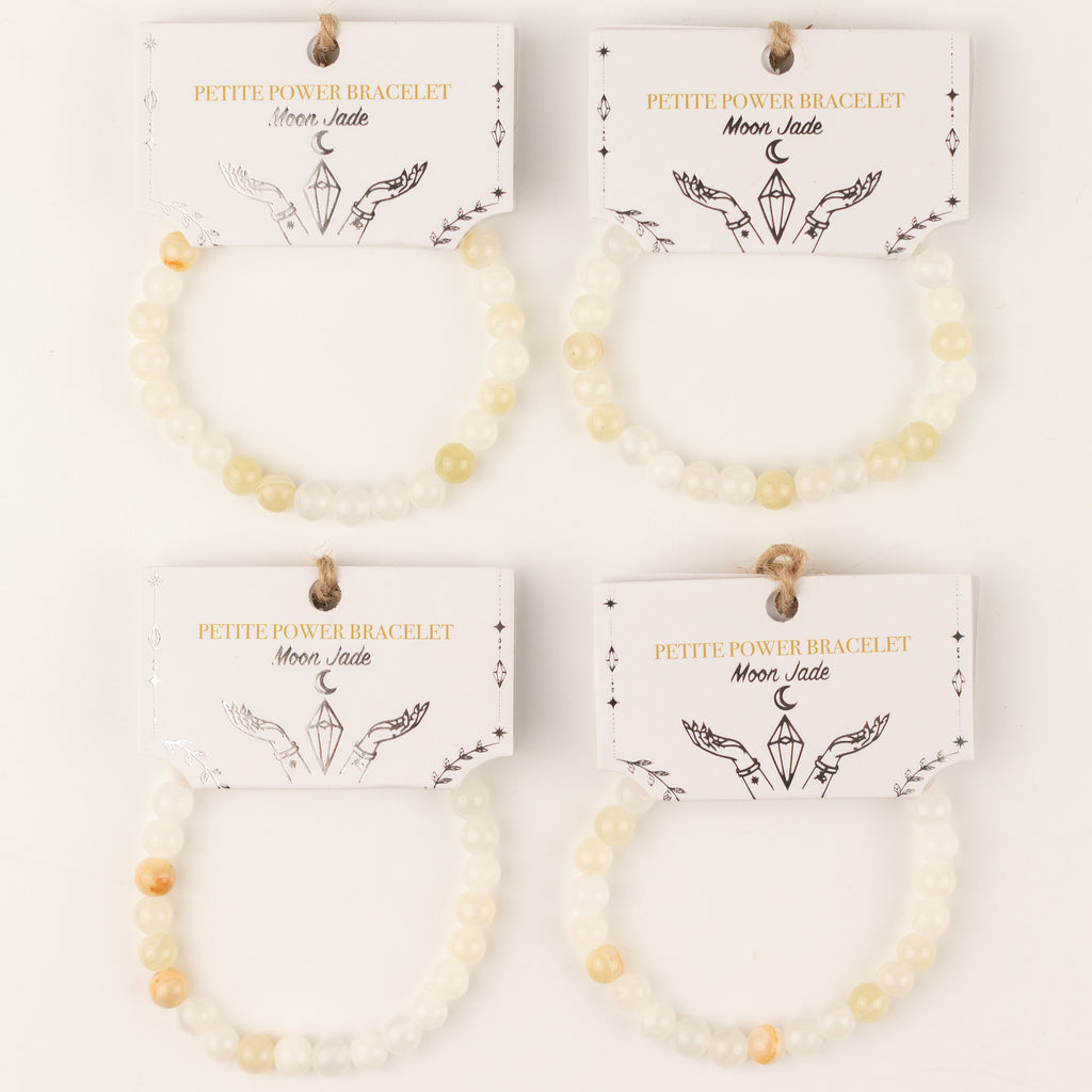 Petite Power Bracelet (17cmx6mm) - Moon Jade