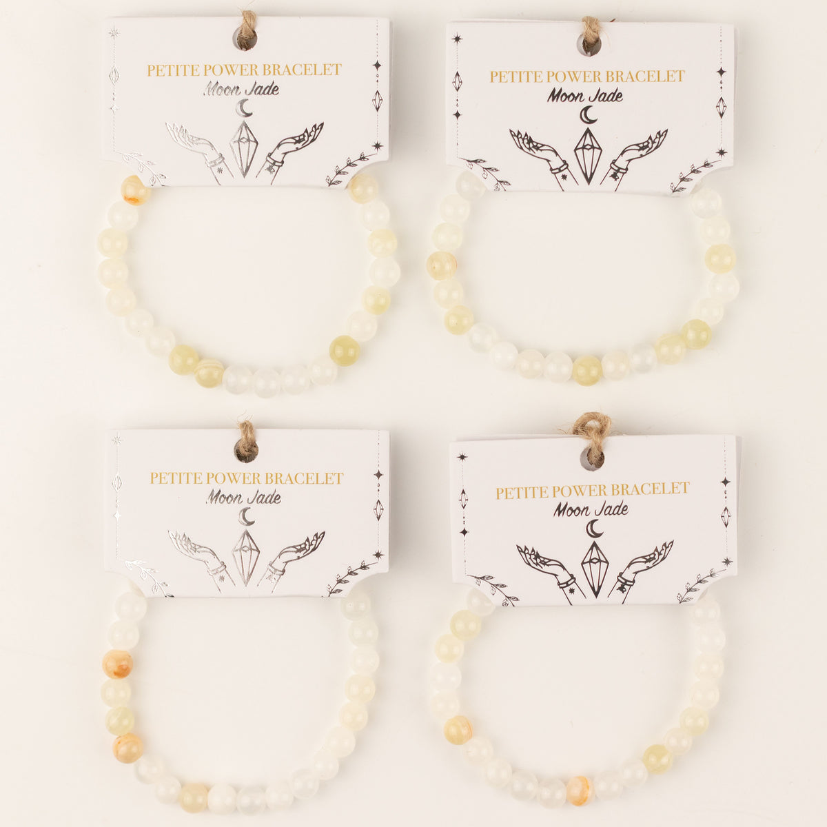 Petite Power Bracelet (17cmx6mm) - Moon Jade