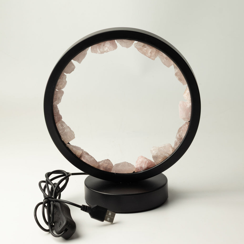 Gemstone Halo Lamp - Zen Body - Rose Quartz