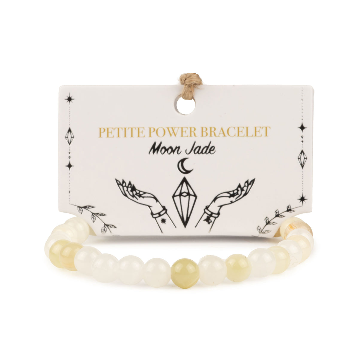 Petite Power Bracelet (17cmx6mm) - Moon Jade