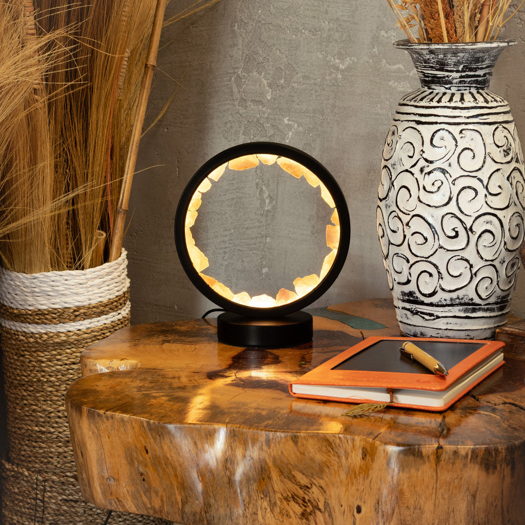 Gemstone Halo Lamp - Zen Body - Rose Quartz