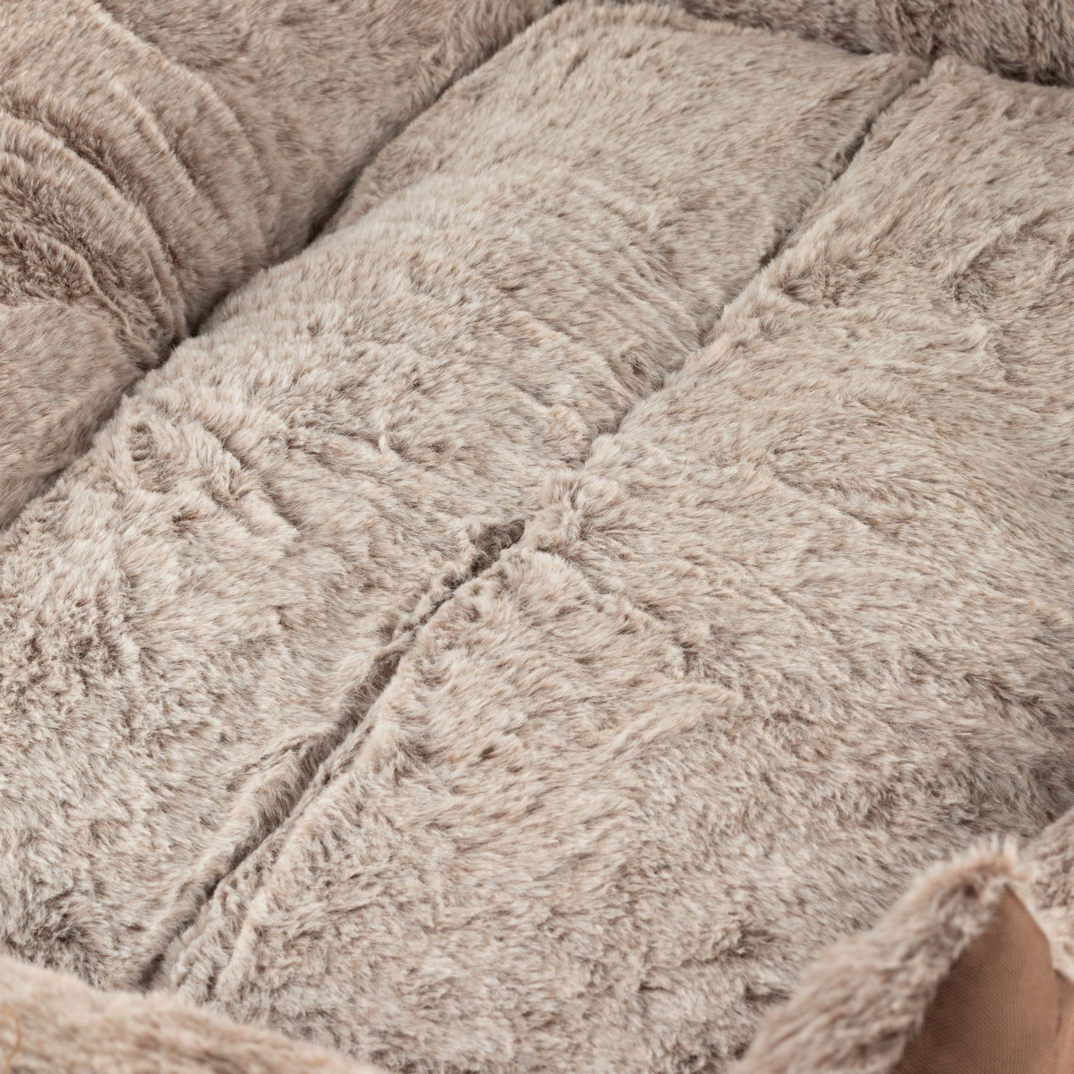 PAW Bed – Medium Plush Teddy Brown – 70 × 55 × 18cm