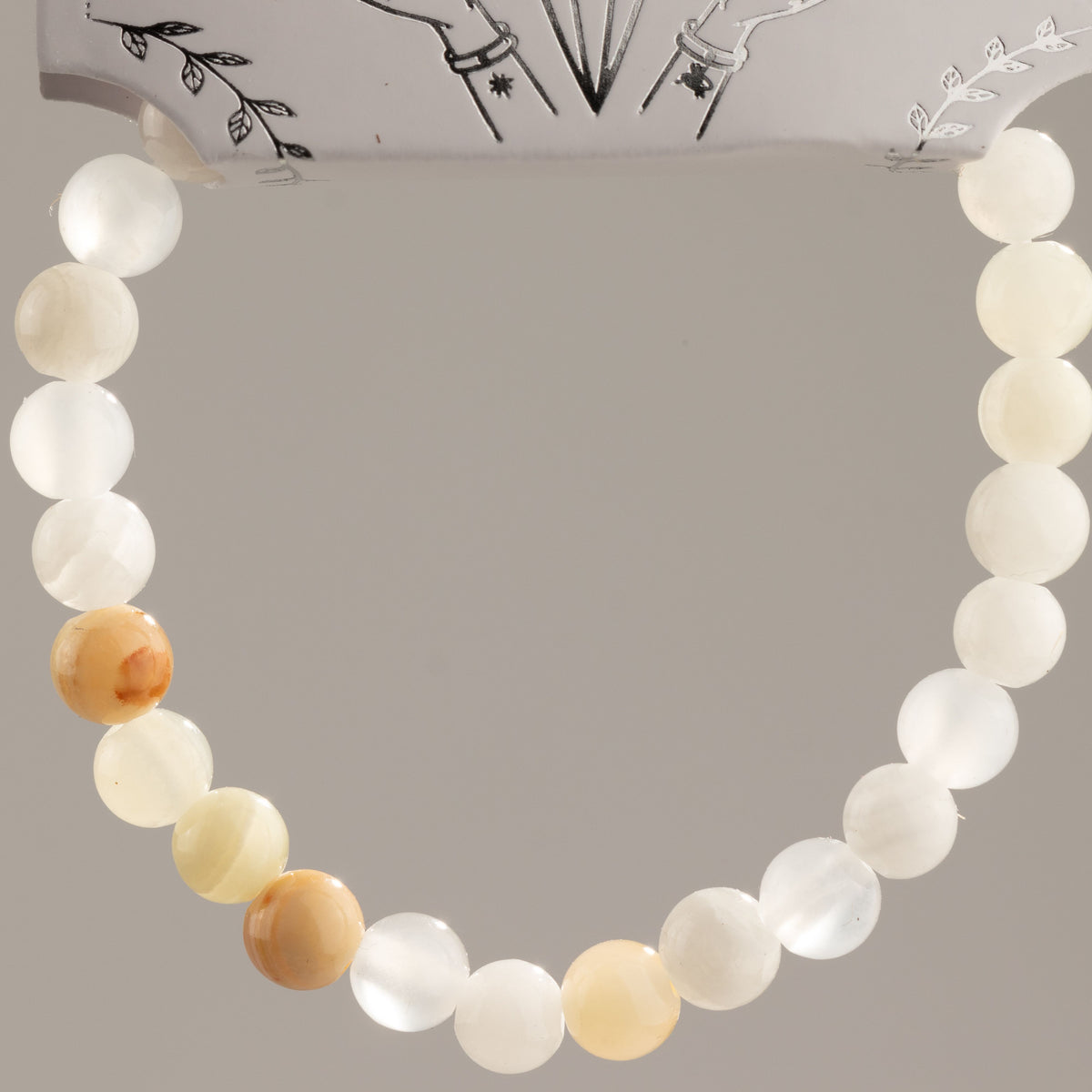Petite Power Bracelet (17cmx6mm) - Moon Jade