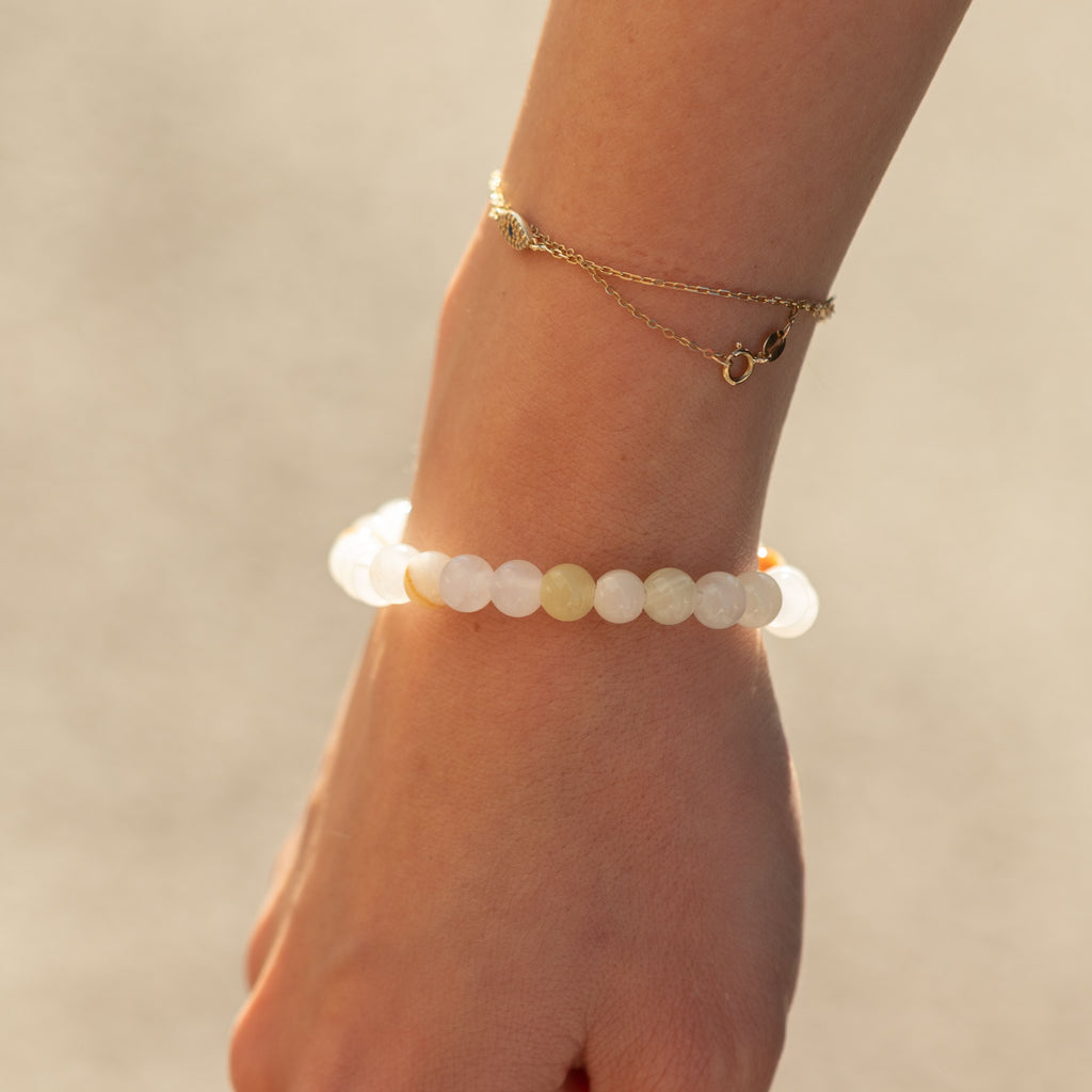 Petite Power Bracelet (17cmx6mm) - Moon Jade