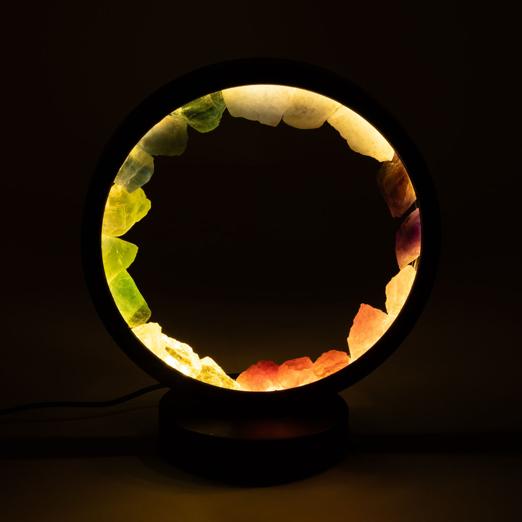 Gemstone Halo Lamp - 7 Chakra  - 7 Gems