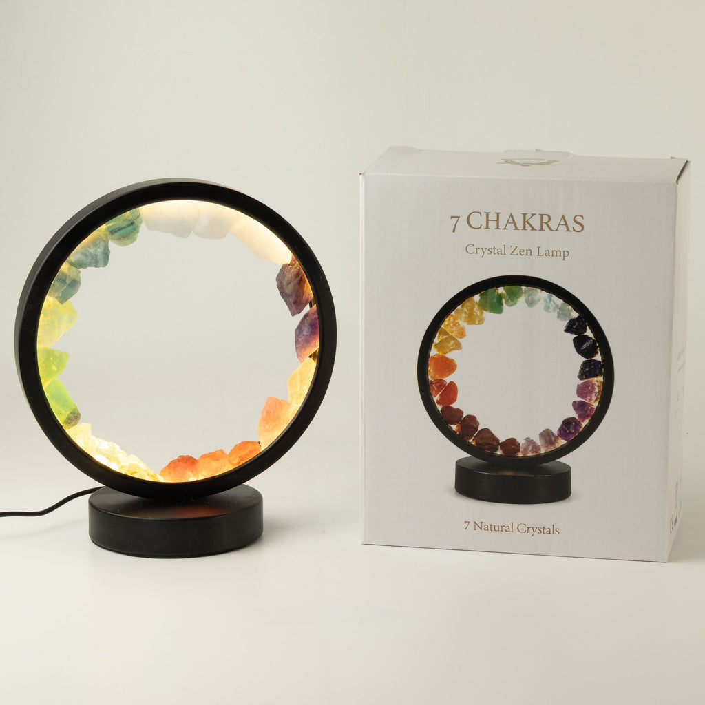 Gemstone Halo Lamp - 7 Chakra  - 7 Gems